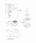 Blower HousingShrouds Flywheel Rewind Starter Diagram and Parts List for 123H02-0110-B1  Briggs and Stratton Engine